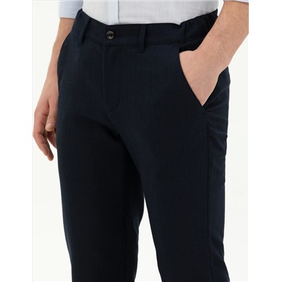 Lacivert Slim Fit Kanvas Pantolon
