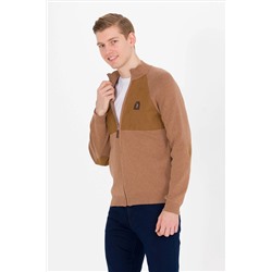 Erkek Camel Melanj Triko Hırka