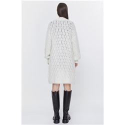 Cárdigan largo de lana, mohair y alpaca Blanco