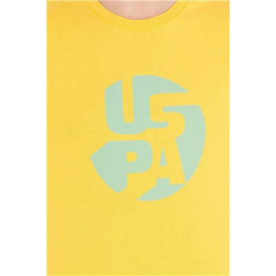Erkek Koyu Sarı Bisiklet Yaka Tişört