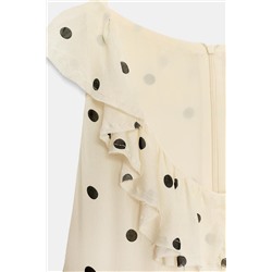 ASYMMETRIC POLKA DOT DRESS