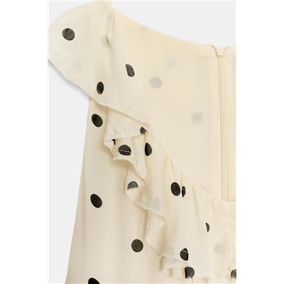 ASYMMETRIC POLKA DOT DRESS