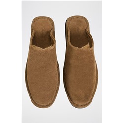 Zapatillas de casa forradas de nobuk Marrón