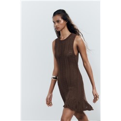 CROCHET KNIT MINI DRESS