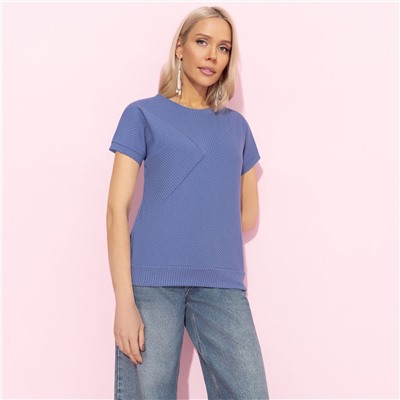 Футболка из фактурного трикотажа, Искусство строить глазки (синий)