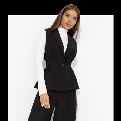 Жилет приталенный, Летнее наслаждение (черный)