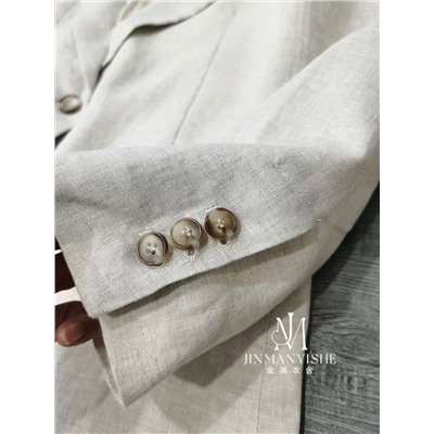 Женский льняной костюм пиджак + брюки (5 цветов) КО*С