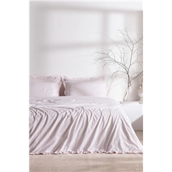 Julien King Size %100 Pamuk Fırfırlı Nevresim Takımı - Pudra