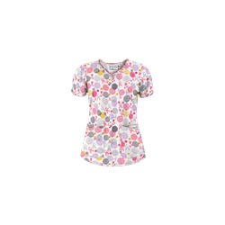UA Support Blooms White Print Scrub Top