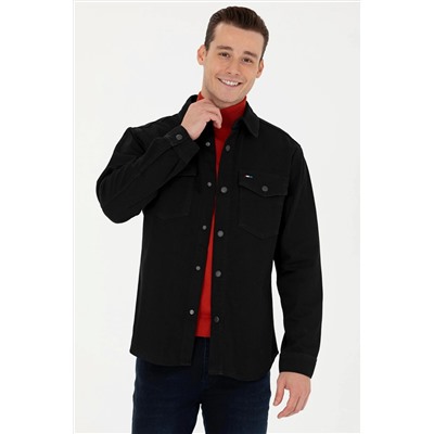 Erkek Siyah Jean Gömlek