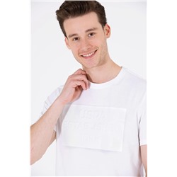 Erkek Beyaz Bisiklet Yaka Tişört