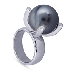 Кольцо (Майорка 16мм темно-серая; покрытие родий), Есть комплект