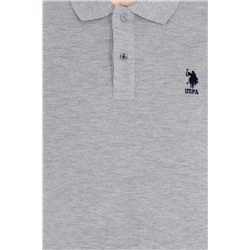 Erkek Gri Melanj Basic Polo Yaka Tişört