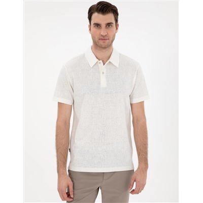 Ekru Slim Fit Polo Yaka Tişört