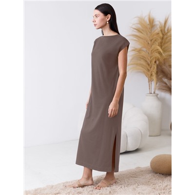 Длинное прямое платье с разрезами из 100% хлопка