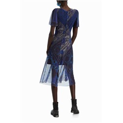 Vestido evasé doble capa