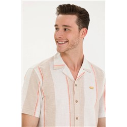 Erkek Camel Kısa Kollu Gömlek
