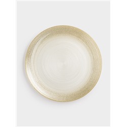 Тарелка обеденная, 28 см, стекло, молочная/шампань, Marbella