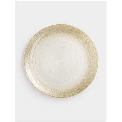 Тарелка обеденная, 28 см, стекло, молочная/шампань, Marbella