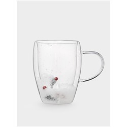 Кружка, 350 мл, 2 шт, стекло Б, с ягодами и еловыми ветками внутри, Wind-mystery