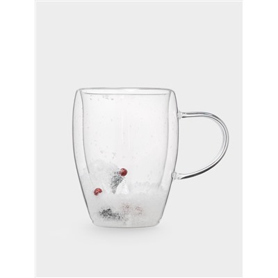 Кружка, 350 мл, 2 шт, стекло Б, с ягодами и еловыми ветками внутри, Wind-mystery