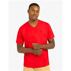 TIPPED V-NECK JERSEY T-SHIRT