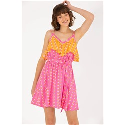 Kadın Fuşya Dokuma Elbise