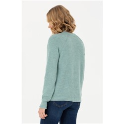 Kadın Mint Triko Hırka