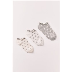 Pack 3 calcetines cortos estampado corazones