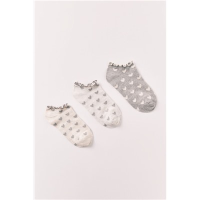 Pack 3 calcetines cortos estampado corazones