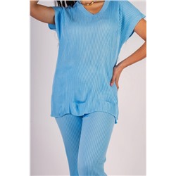 Вязаный хлопковый костюм Джемпер + Брюки палаццо, арт.219-АТ