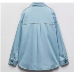 Джинсовая куртка с лацканами и накладными карманами  ZAR*A