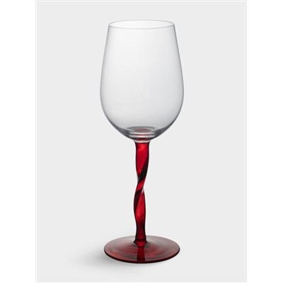 Бокал для вина, 540 мл, 2 шт, стекло, красная ножка, Villalago