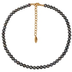 Колье (жемчуг серо-зеленый 6-7мм; покрытие золото) 37-43см