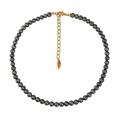 Колье (жемчуг серо-зеленый 6-7мм; покрытие золото) 37-43см