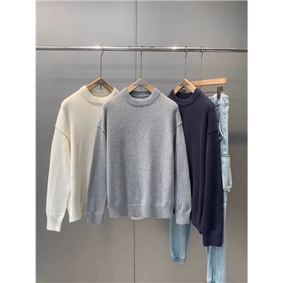 Мужской свободный пуловер плотной вязки СК