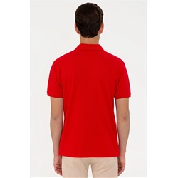 Erkek Kırmızı Basic Polo Yaka Tişört