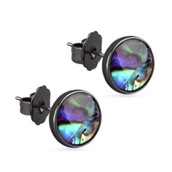 Пусеты Амфитрита (гелиотис 10мм; покрытие черный родий), Есть комплект