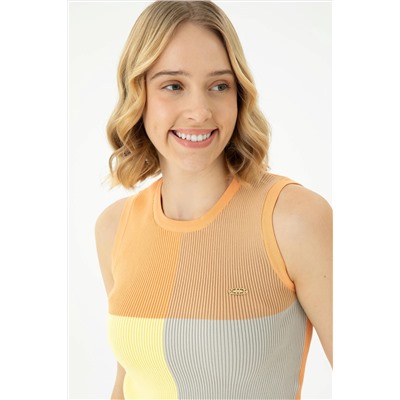 Kadın Turuncu Bisiklet Yaka Kazak