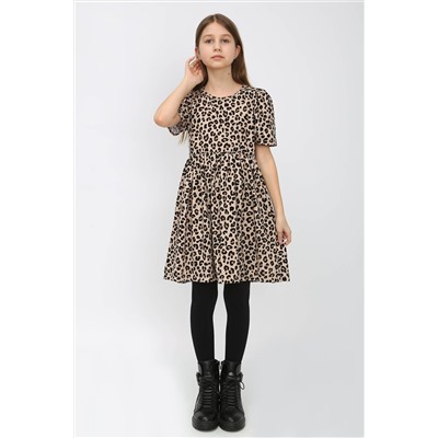 Платье Леопард короткий рукав-фонарик арт. ПЛ-372 НАТАЛИ #885637