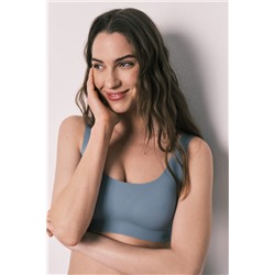 Top liso microfibra clean cut azul