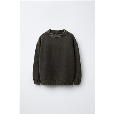 ACID WASH KNIT SWEATER