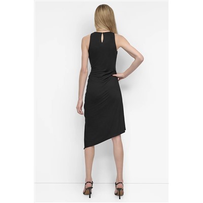 ASYMMETRIC FIT & FLARE MIDI DRESS