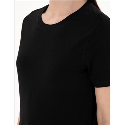 Siyah Regular Fit Bisiklet Yaka Basic Tişört