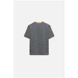 CAMISETA RAYAS TEXTO BORDADO