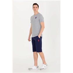 Erkek Gri Melanj Bisiklet Yaka Tişört