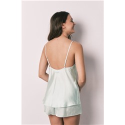 Pijama corto satén verde