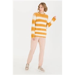 Kadın Safran Bisiklet Yaka Kazak