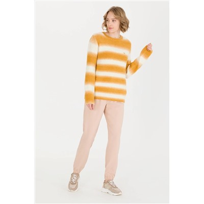 Kadın Safran Bisiklet Yaka Kazak