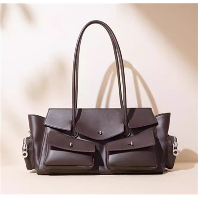 Новая вместительная сумка из натуральной кожи